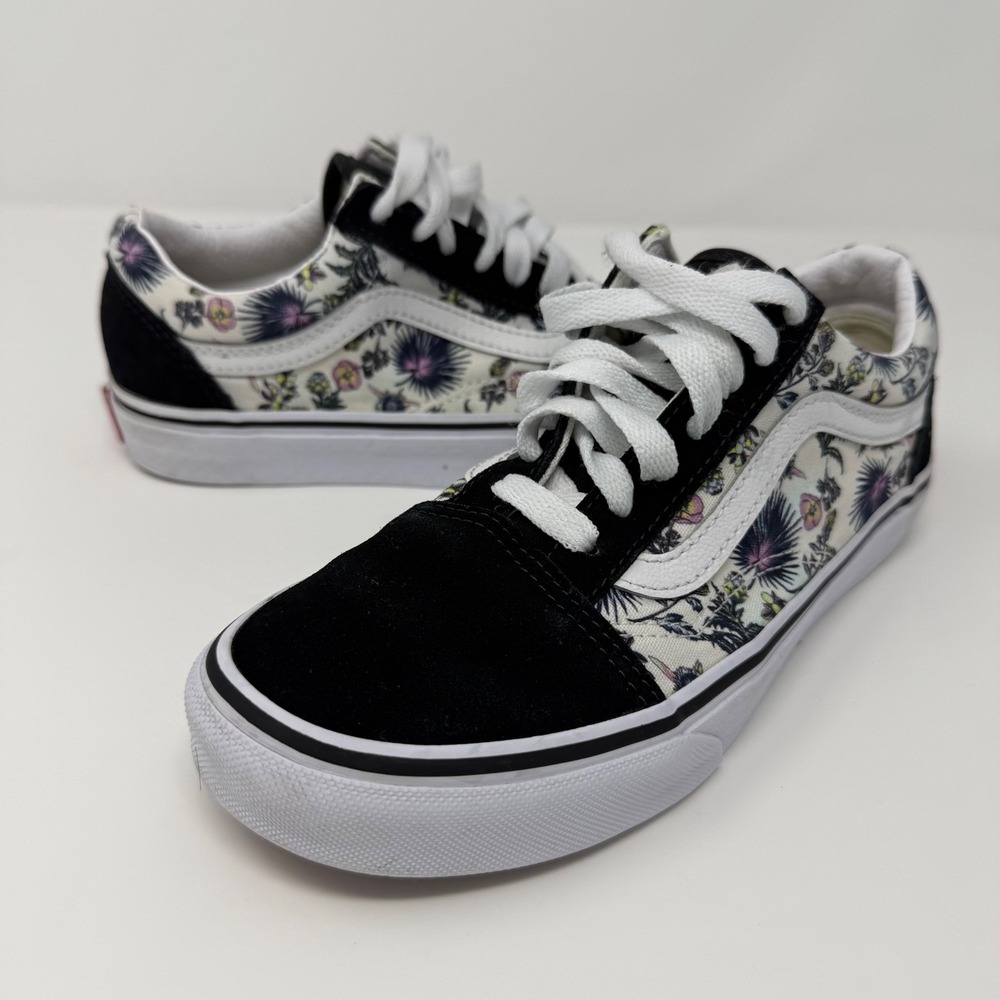 Vans Old Skool Shoes Size 5.5 Paradise Floral True White Warped Floral Girl